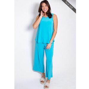 B1 Sleeveless Travel Top & Pant Set Aqua Blue NEW